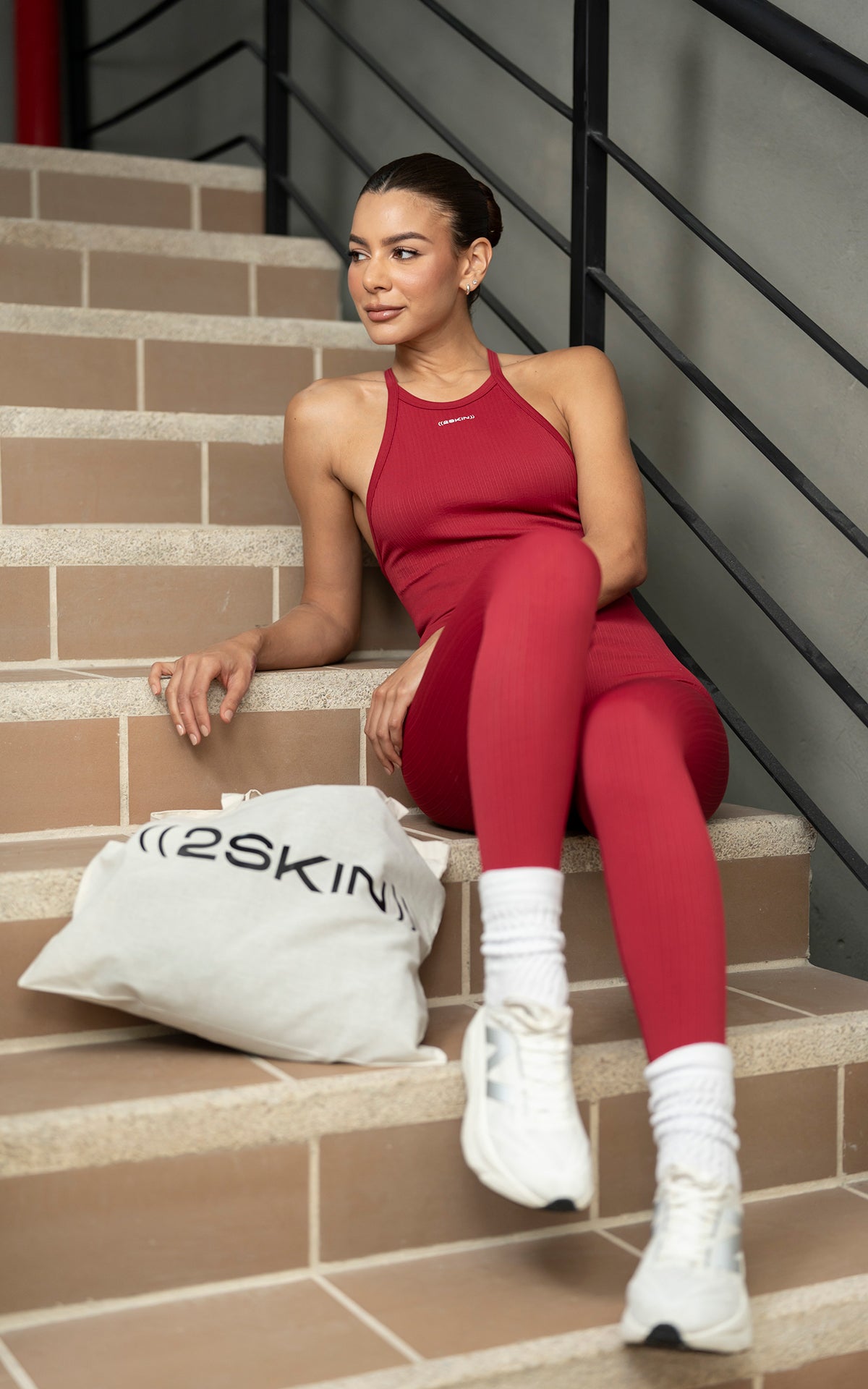 ENTERIZO LARGO DINASTICO ROJO SIN RUCHING